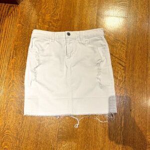 J Brand distressed white denim mini skirt- Size 26